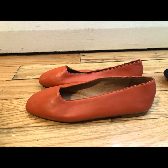 NWOT Madewell Tomato Red Leather Loafers - Picture 1 of 3
